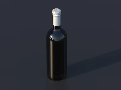 Modern red wine bottle 3d model