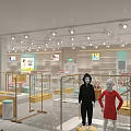 Modern Clothing Store Interior With Display Racks Shelves And Retail Layout