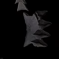 Detailed Spiked Black Metal Fantasy Armor Claw Piece With Sharp Edges