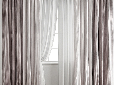 Fabric curtains 3d model