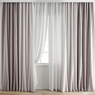 Fabric curtains 3d model