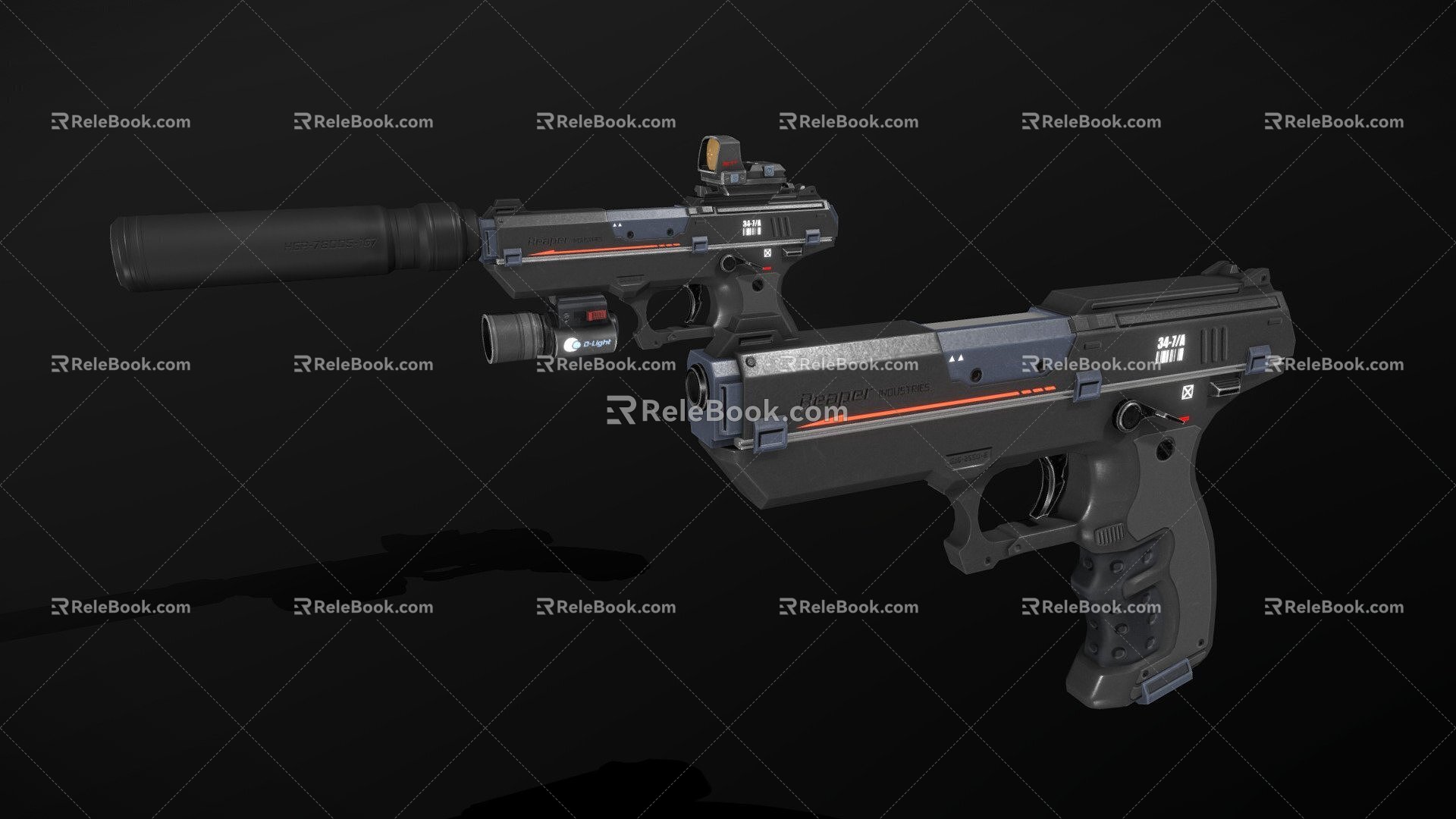 Sci-fi pistol STN33 model