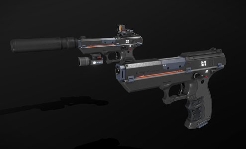 Sci-fi pistol STN33 3d model