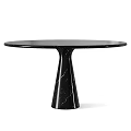 Modern Round Marble Dining Table With Conical Base And Elegant Design 3d model