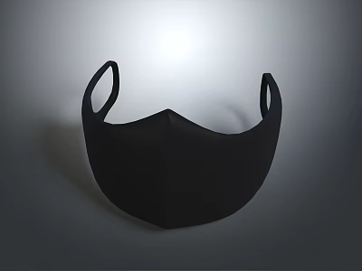 Black Face Mask With Elastic Ear Loops For Daily Protection And Comfort 3d model