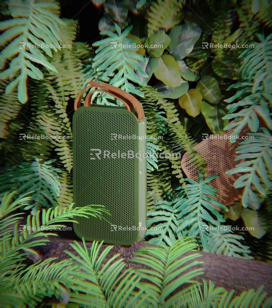 leaves grass wood speaker 3d model