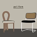 Poliform Office Chair Featuring Wooden Structure And Metal Frame With Woven Backrest Design