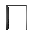 Modern Black Folding Door With Aluminum Frame Interior Space Saving Design 3d model