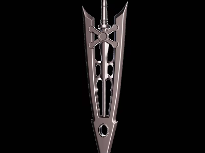 Detailed Fantasy Metal Sword With Sharp Blade And Intricate Decorative Design 3d model