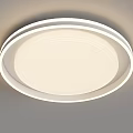 Modern Round Ceiling Light with Sleek White Design and Soft LED Illumination 3d model
