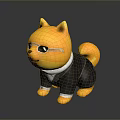 Yellow Cat Plush Toy Wearing Black Suit And Glasses With Cute Design