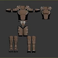 Character Creature Themed Armor Set Featuring Chest Shoulder And Leg Components 3d model