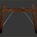 Classic Wooden Sled With Metal Supports For Winter Transport And Traditional Design