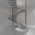 modern revolving staircase shaped revolving staircase 3d model