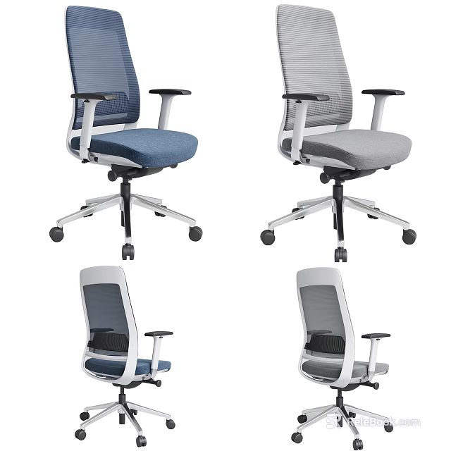 Ergonomic Office Chair With Mesh Back And Multiple Color Options In Multi Angle View 3d model