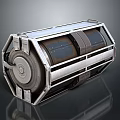 Industrial Metallic Cylinder Structure With Frames And Circular Parts On Dark Surface