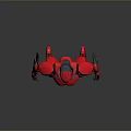 Red Robot Character With Blue Accents And Futuristic Mechanical Design