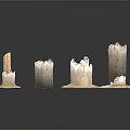 Decorative Lighting Set With Various Sizes Shapes And White Gray Candle Holders 3d model