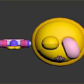 Cute Game Movie Cartoon Characters With Yellow Hat Pink Body Red Overalls And Purple Shoes