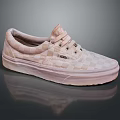 Stylish Vans Pink Checkerboard Canvas Shoes with Lace Up Design for Daily Wear