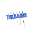 Blue Metal Tool Holder With Multiple Drill Bits And Storage Slots