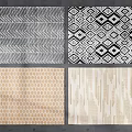 Square Rugs with Various Patterns and Neutral Colors for Home Decor 3d model