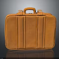 Orange Leather Classic Design Fashion Accessory Suitcase With Top Handle And Straps