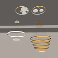 Modern Lighting Combinations With Round Ceiling Lamps And Layered Pendant Designs 3d model