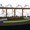 Modern Great Wall Shape Curved Corridor Frame 3d model