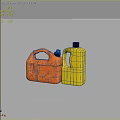 Orange and Yellow Plastic Containers with Handle and Black Cap for Daily Use