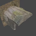 Natural Rustic Tree Stump Chair With Handcrafted Wood Texture And Gravel Base