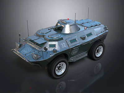 Military Style Functional Armored Vehicle Design Details 3d model