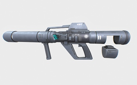 bazooka sci-fi rocket barrel sci-fi weapon 3d model