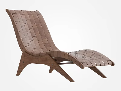 Brown Woven Double Sofa With Wooden Frame And Modern Comfortable Design 3d model