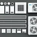 Various AUX Air Conditioner Vents With Modern Grille And Strip Design Styles