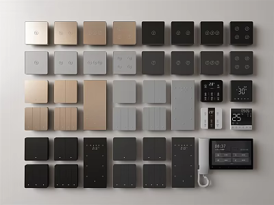 Modern Switch Panels With Various Designs And Different Color Options 3d model