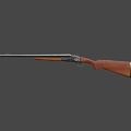 Detailed View of Classic Shotgun With Silver Metal Barrel and Wooden Stock