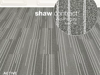 Square Carpet Shaw Contract Active Series Gray And White Striped Pattern 3d model