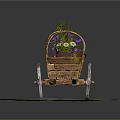 Modern Trolley Ancient Frame Car Frame Car Board Carriage 3d model