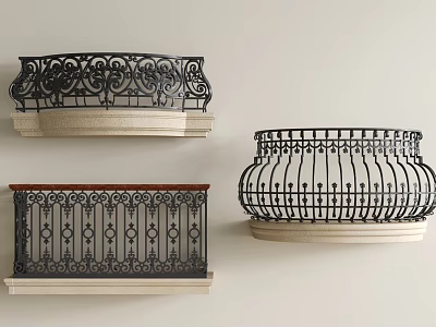 Decorative Wrought Iron Balustrade Designs With Intricate Patterns And Classic Styles 3d model