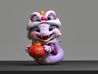 Snake Purple Snake Baby Year of the Snake Year of the Snake 3d model