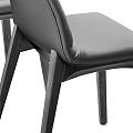 Modern Black Dining Chairs With Leather Seat And Sleek Wooden Legs Design