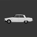 White Vintage Sedan With Retro Exterior Design And Shiny Classic Car Style
