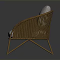 Rattan Wicker Chair With White Cushion And Modern Design