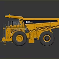 Yellow Large Dump Truck With Big Wheels And Open Bed Design 3d model