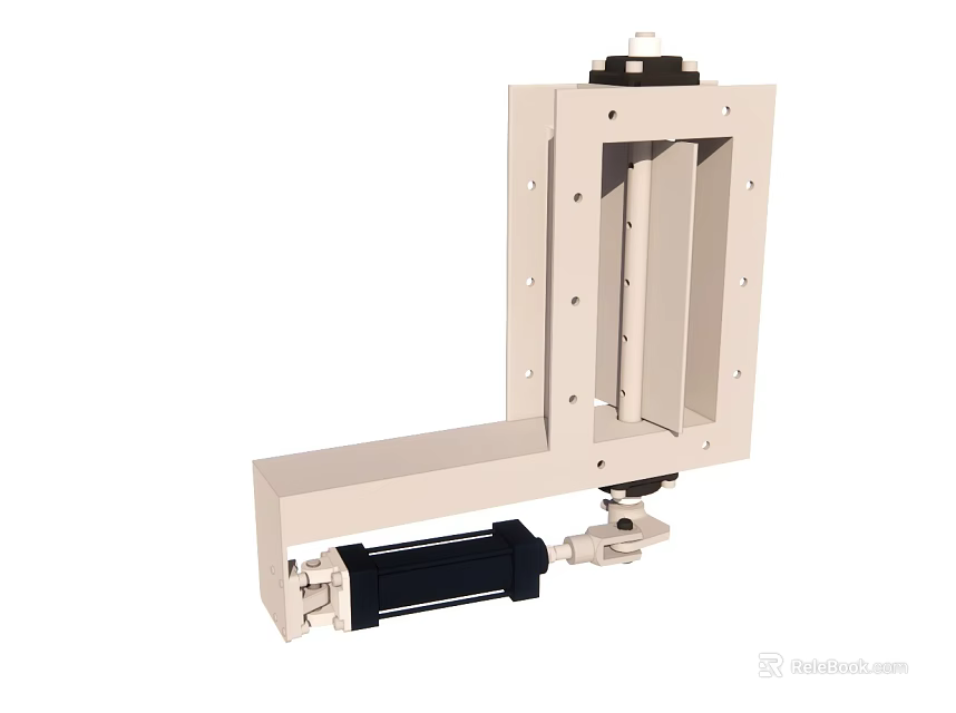 Industrial Equipment Metal Frame Structure With Motorized Drive Unit And Mounting Brackets 3d model 