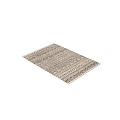 Geometric Pattern Square Rug with Neutral Tones and Intricate Woven Details