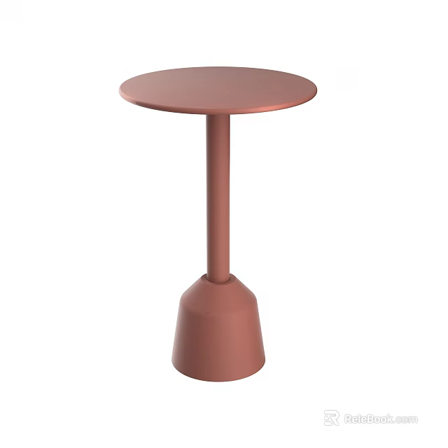 Pink Round Top Bar Counter With Cylindrical Column And Sturdy Base Design 3d model