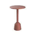 Pink Round Top Bar Counter With Cylindrical Column And Sturdy Base Design 3d model