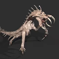 Mythical Fantasy Monster With Spikes Horns Open Mouth And Sharp Claws